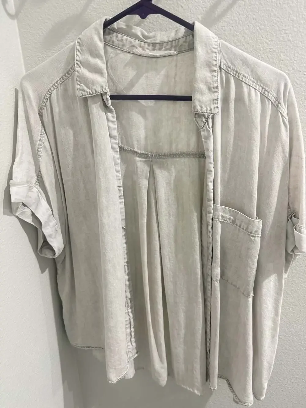 Jane + Delancey Lyocell Button-Down Short Sleeve Utility Shirt